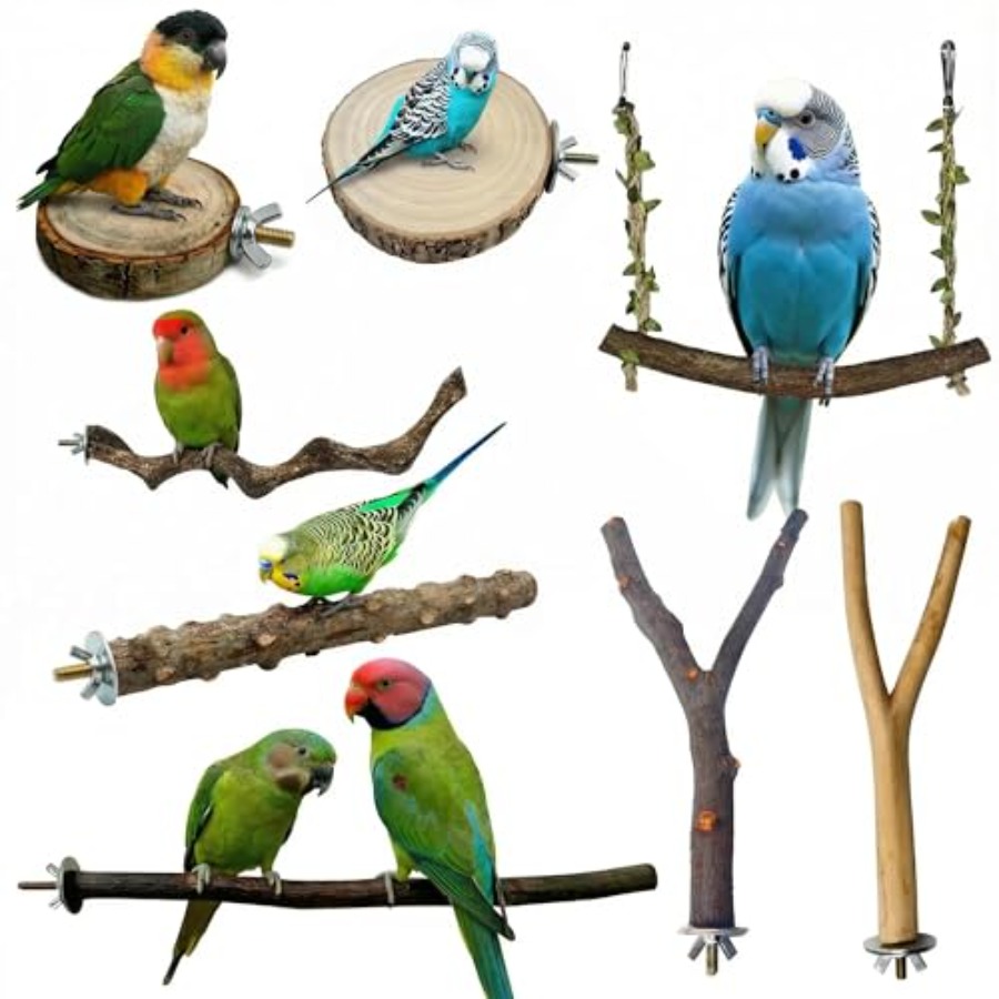 Health & Wellness Unlimited - 8PCS tempat bertengger burung dari kayu