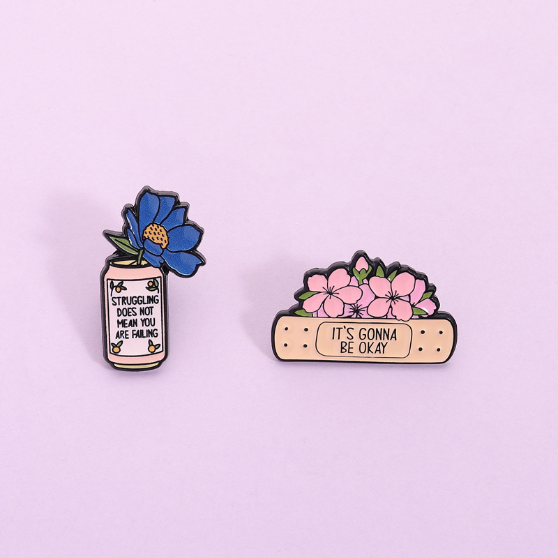 Health Wellness Mental Health - 2Pcs Set Pin Enamel Kesehatan Mental,