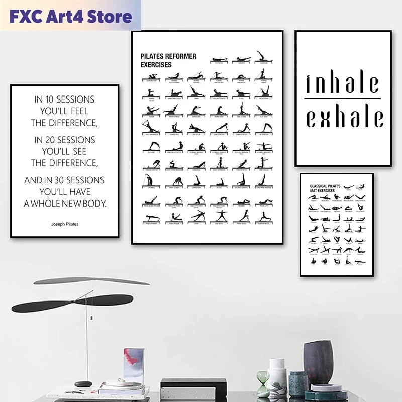Health Wellness Fitness - Poster Bagan Latihan Pilates Tanpa Bingkai