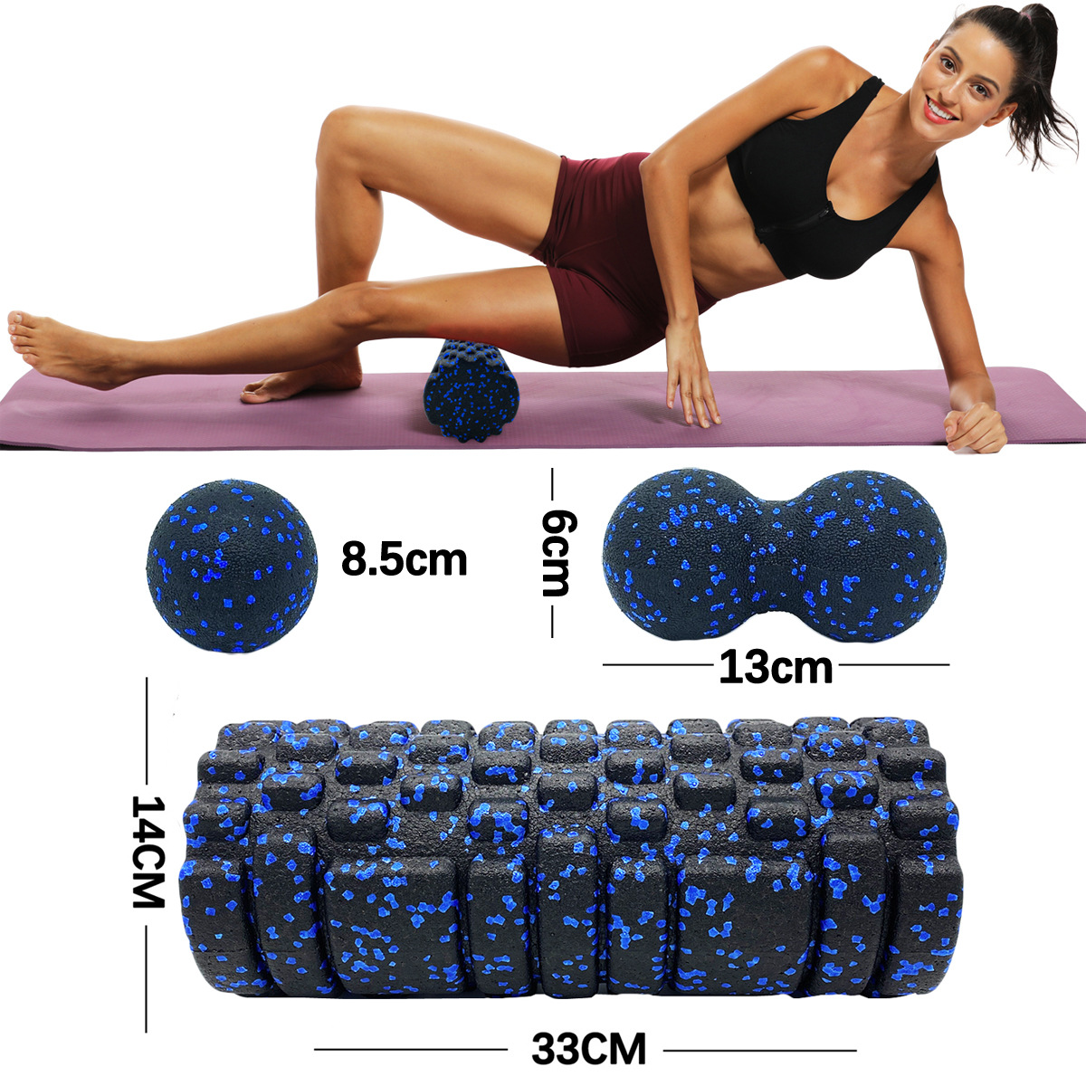 Foam Roller Trigger Point - 3 buah Set rol Yoga pijat