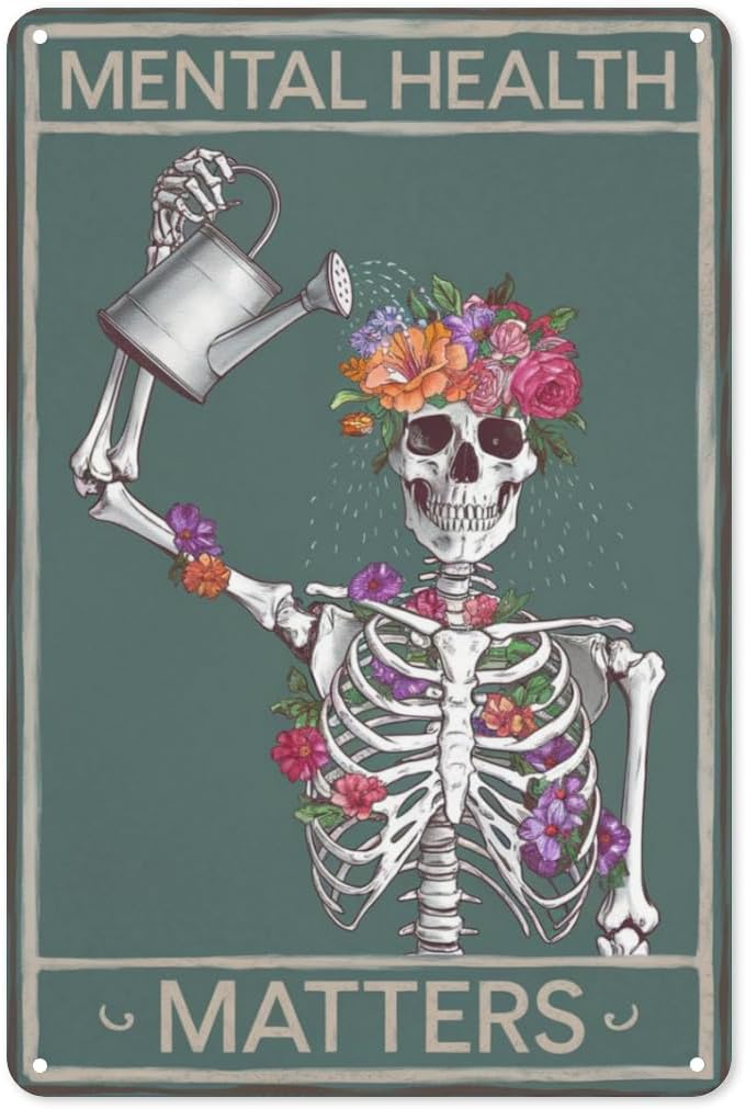 Health Wellness Mental Health - Papan Tanda Kesehatan Gotik 8X12IN, Seni
