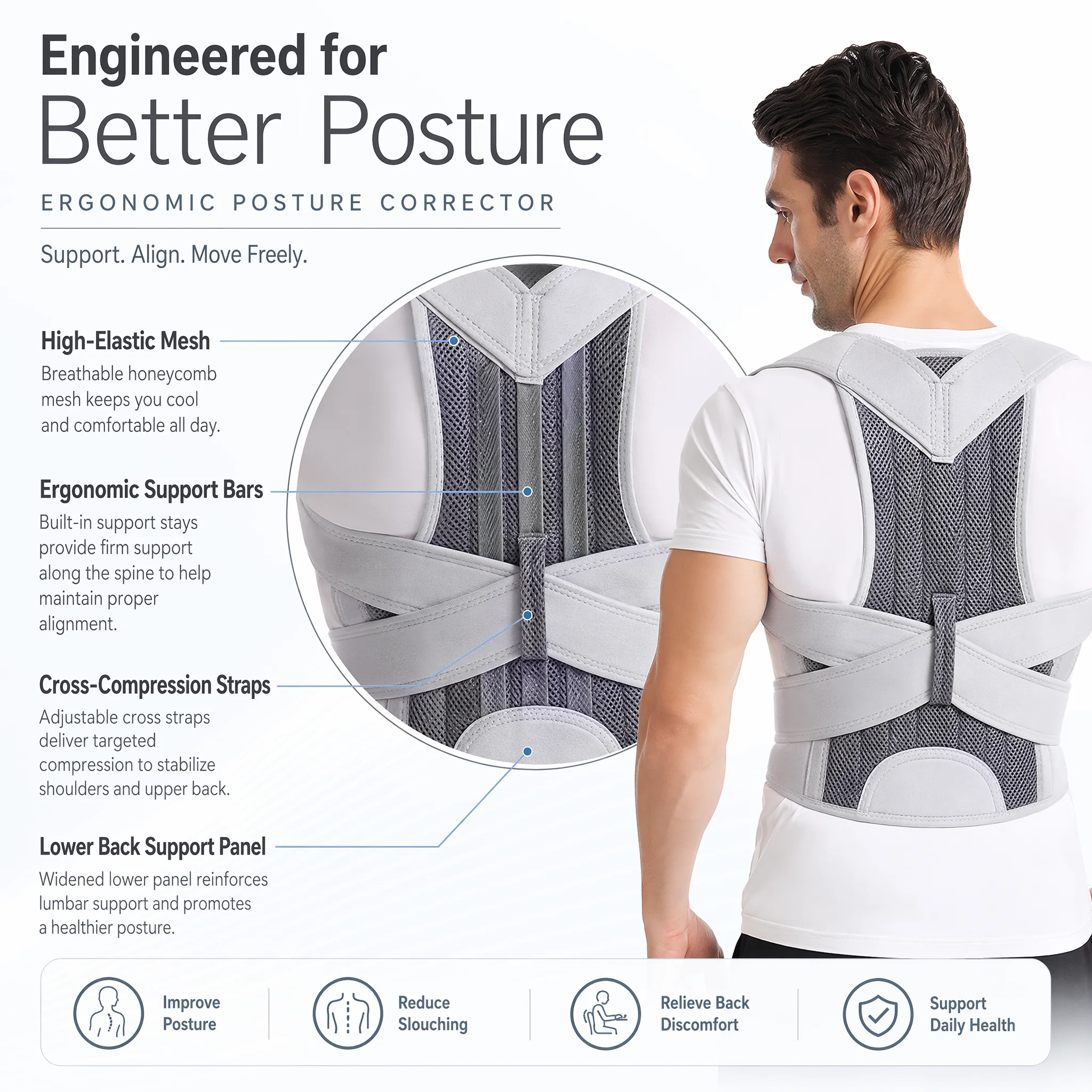 Penyangga Punggung Desain Baru - Posture Corrector Back Brace ulasan dan harga