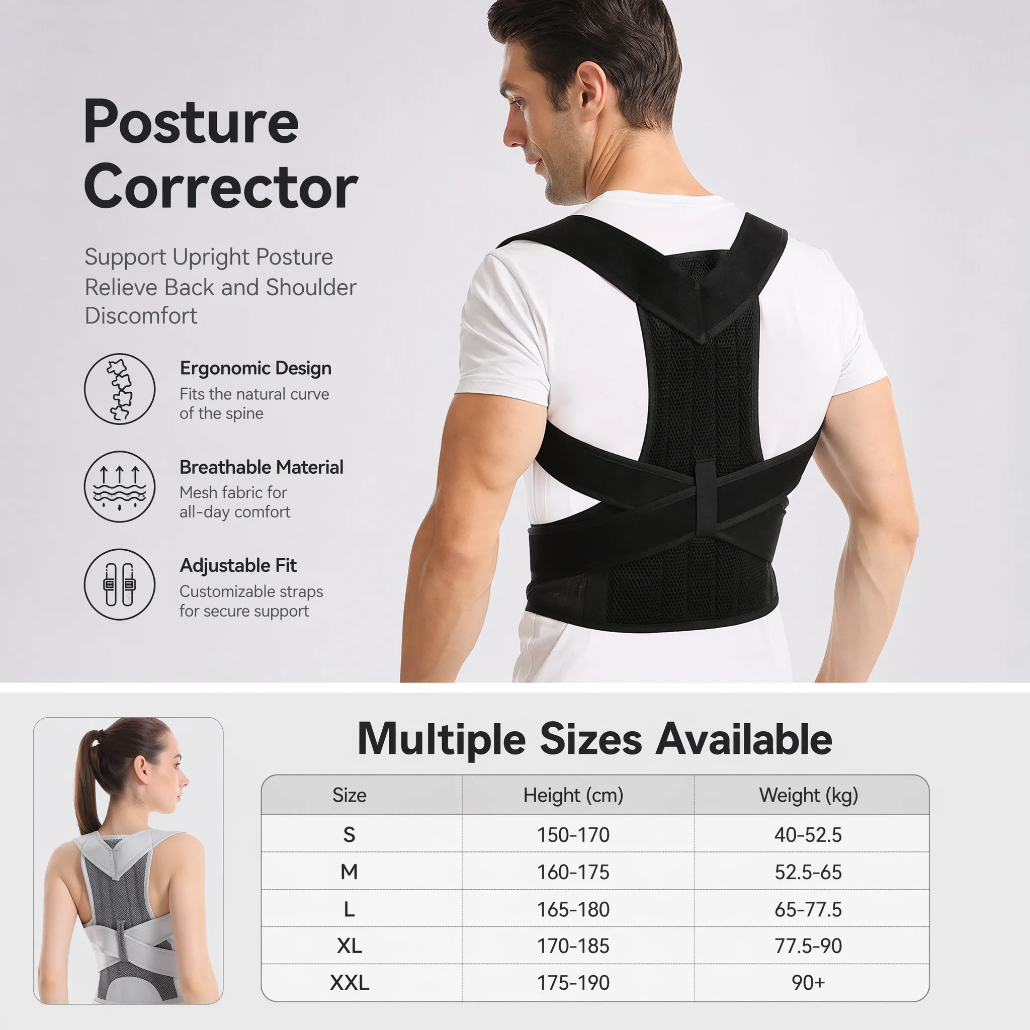 Penyangga Punggung Desain Baru - Posture Corrector Back Brace ulasan dan harga