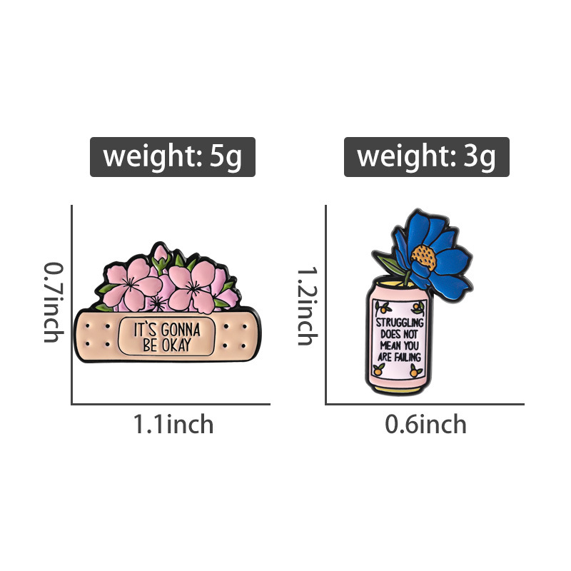2Pcs Set Pin Enamel Kesehatan  - Health Wellness Mental Health ulasan dan harga