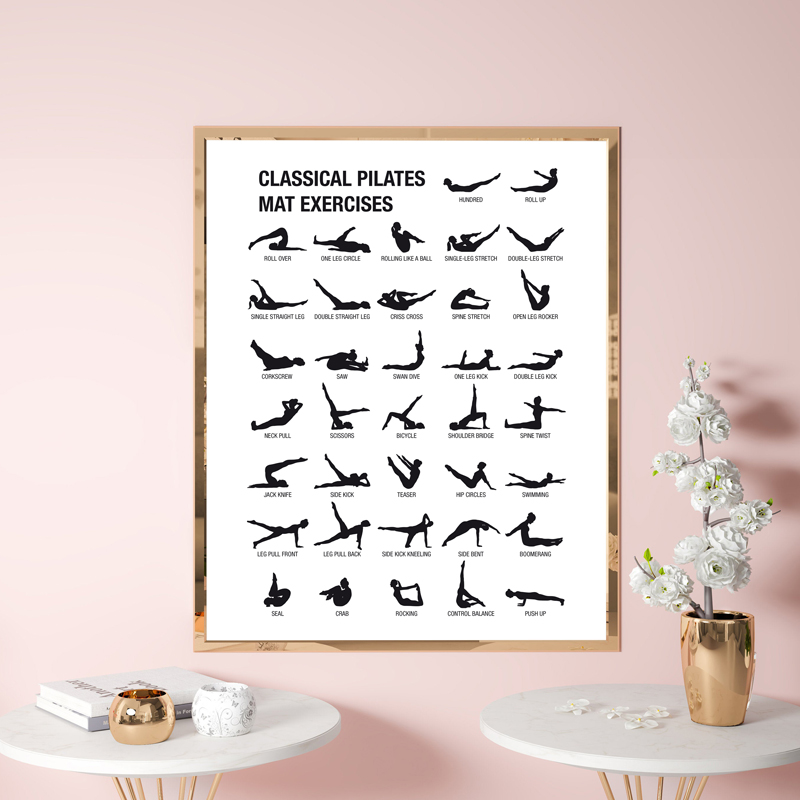 Poster Bagan Latihan Pilates T - Health Wellness Fitness ulasan dan harga
