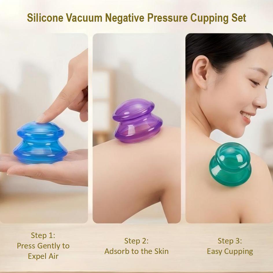 3Pcs Set Alat Pijat Silikon Pr - Cupping Therapy Set ulasan dan harga